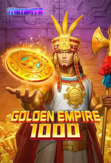 Tampilan visual slot Golden Empire 1000 dengan elemen kuil kuno dan simbol emas